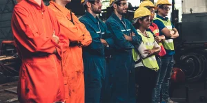 Employees wearing durable workwear from Uniform manufacturers in UAE