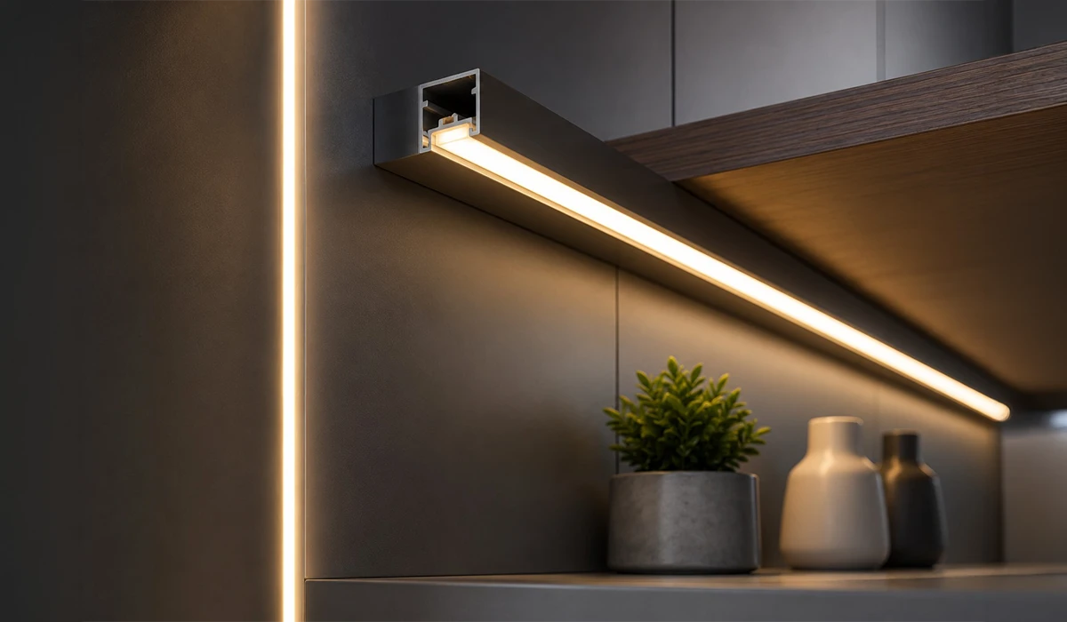 Building Materials Suppliers UAE showcasing modern LED profile lighting for contemporary interiors